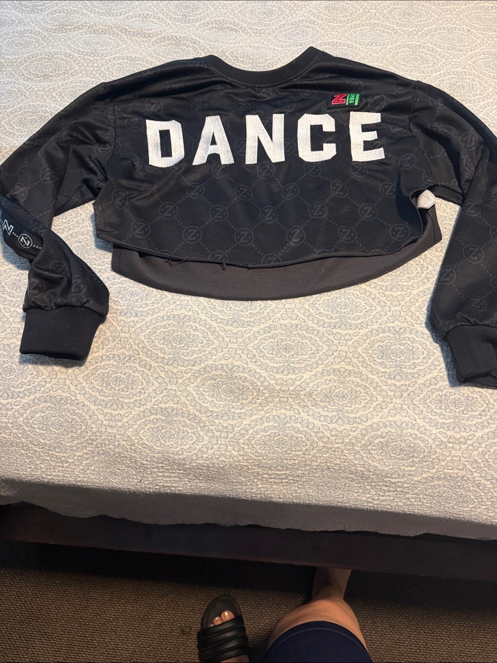 Zumba Fitness Black Cropped 'DANCE' Jacket with White Lettering
